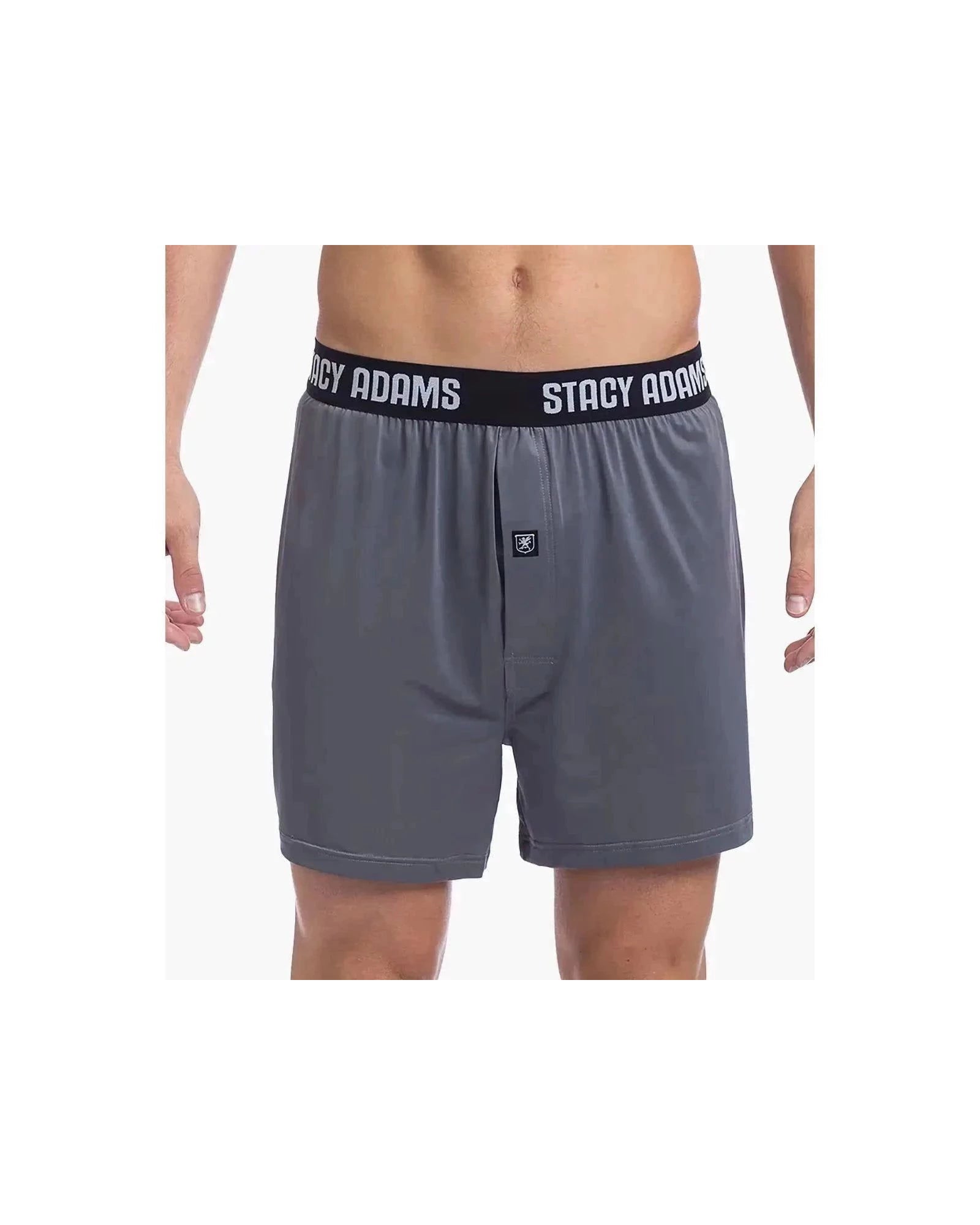 -Rainwater's -Stacy Adams - Loungewear - Boxer Shorts Performance Fabric in Grey -