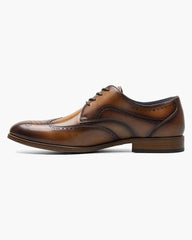 Stacy Adams Brayden Wingtip Oxford in Tan Cognac