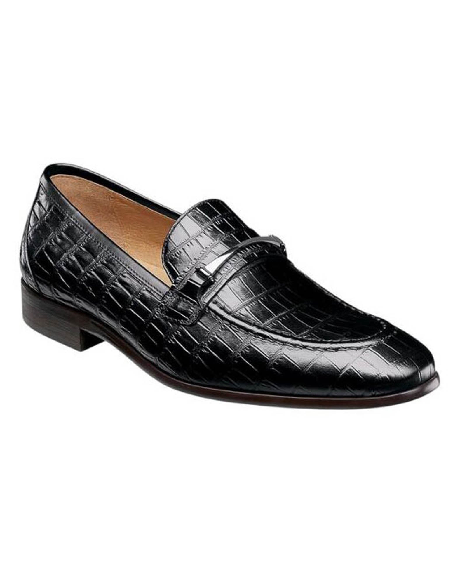 Stacy Adams Ferdinand Croc Bit Loafer In Black | Rainwater display picture 3