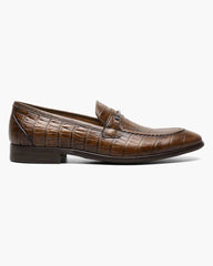Stacy Adams Ferdinand Croc Bit Loafer In Cognac