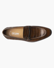 Stacy Adams Ferdinand Croc Bit Loafer In Cognac