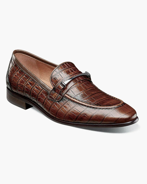 Stacy Adams Ferdinand Croc Bit Loafer In Cognac