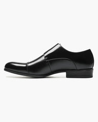 Stacy Adams Gordon Cap Toe Monk Strap In Black