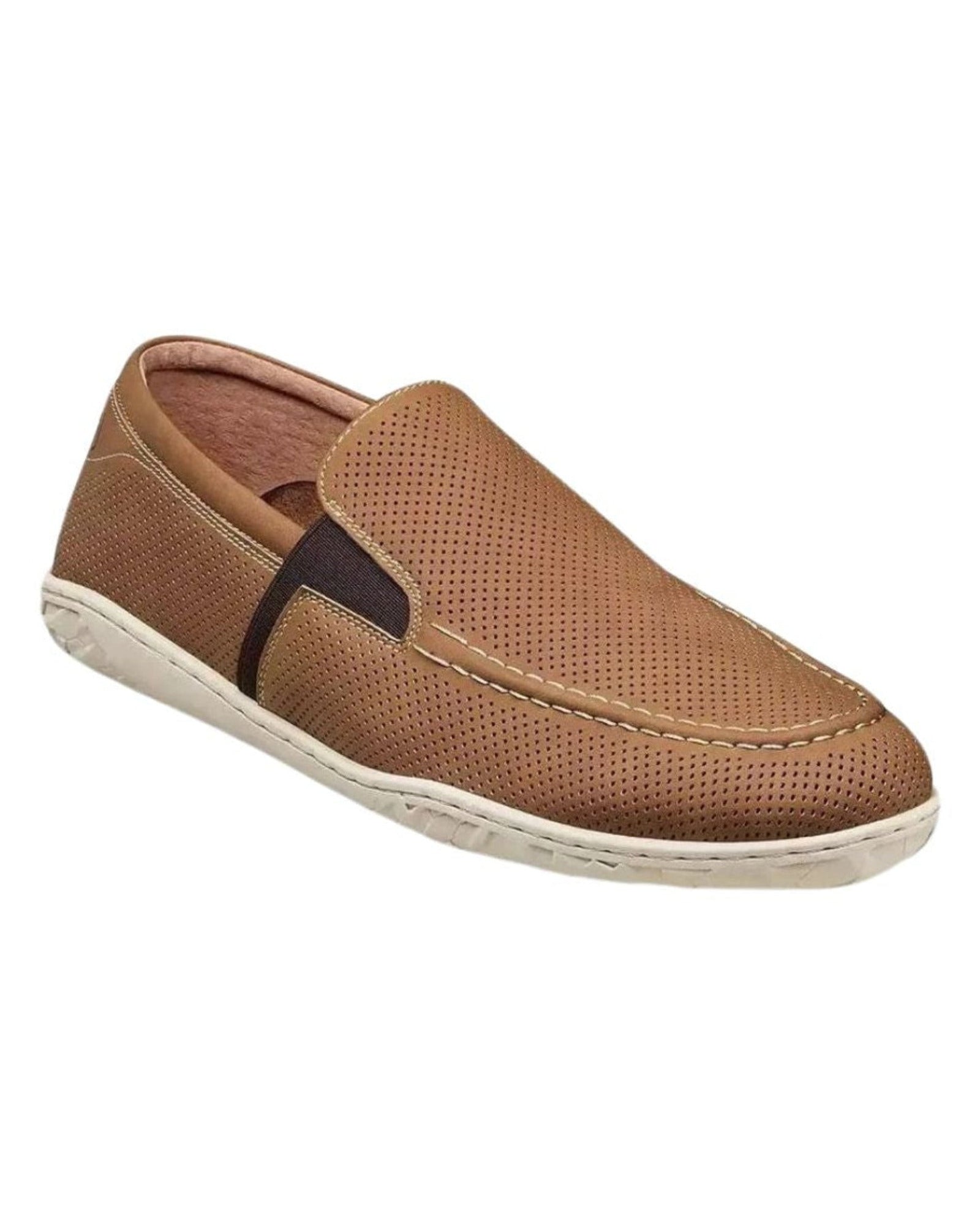 Stacy Adams Ilan Perf Moc Toe Slip On In Cognac - Rainwater's Men's Clothing and Tuxedo Rental