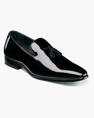 Stacy Adams Phoenix Patent Plain Toe Tassel Tuxedo Loafer In Black hi