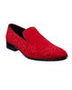 -Rainwater's -Stacy Adams - Shoes - Stacy Adams Saunders Debossed Velour Slip On Loafer in Red -