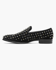 Stacy Adams Spire Spike Formal Loafer in Black and Silver