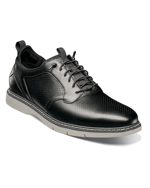 Stacy Adams Sync  Plain Toe Elastic Lace Up Sneaker In Black
