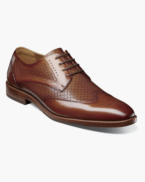 Stacy Adams Asher Wingtip Oxford in Cognac