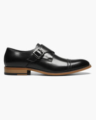 Stacy Adams Desmond Cap Toe Monk Strap Shoe in Black