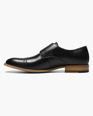 Stacy Adams Desmond Cap Toe Monk Strap Shoe in Black