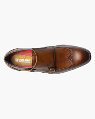 Stacy Adams Karson Wingtip Double Monk Strap In Cognac