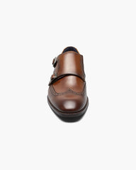 Stacy Adams Karson Wingtip Double Monk Strap In Cognac