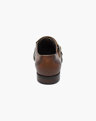 Stacy Adams Karson Wingtip Double Monk Strap In Cognac