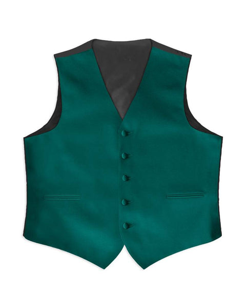 Teal Satin Rental Vest - Rainwater's Men's Clothing and Tuxedo Rental