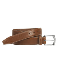 Topstitch Italian Leather Belt In Cognac