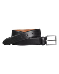 -Rainwater's -USA Name Brand - Belts - Tumbled Italian Grain Feathered Edge Belt In Black -