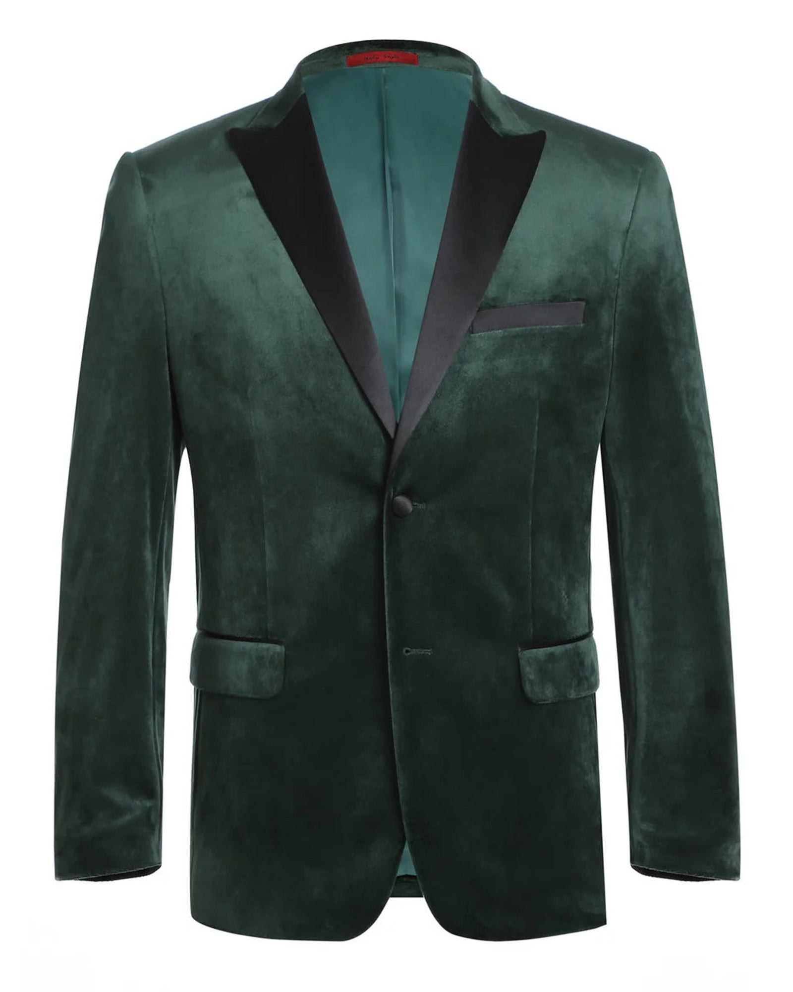 Velvet Green With Black Peak Tuxedo Rental