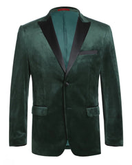 Velvet Green With Black Peak Tuxedo Rental