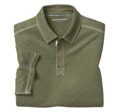 Vintage Slub Polo Shirt in Olive