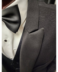 '-Rainwater's -Rainwater's - Tuxedo Rental - Zenith Black With Silver Sparkle Peak Lapel Tuxedo Rental -