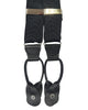 Braces Suspenders With Button Leather Tabs In Black Grosgrain