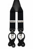 Traditional Stretch Fit Convertible Suspender in Black Herringbone Pattern