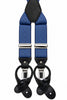 Traditional Stretch Fit Convertible Suspender in Blue Herringbone