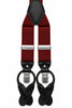 Traditional Stretch Fit Convertible Suspender in Red & Black Herringbone