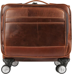 Rainwater's Genuine Leather Rolling Briefcase In Cognac