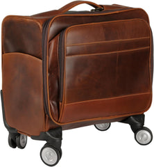 Rainwater's Genuine Leather Rolling Briefcase In Cognac