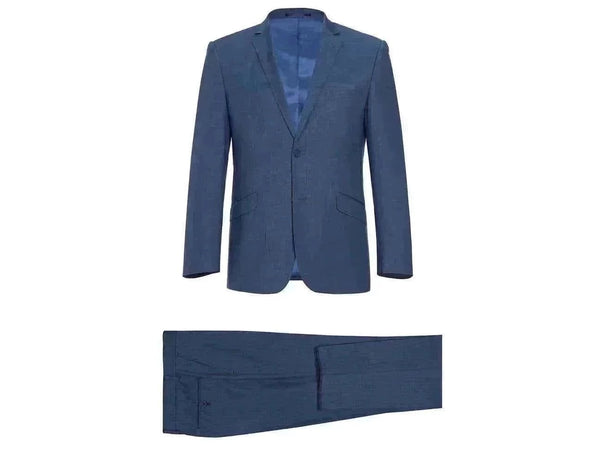 -Rainwater's -Rainwater's - Suits - Rainwater's Luxury Collection Wool Slim Fit Suit In French Blue -
