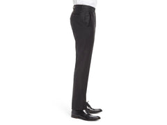 -Rainwater's -Rainwater's Luxury Collection - Pants - Rainwater's Luxury Slim Fit Wool Blend Bi Stretch Gab Slacks In Black -