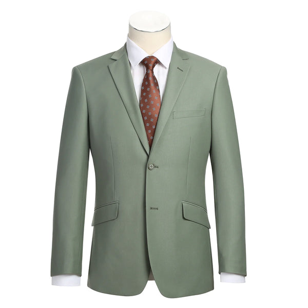 Rainwater's Fine Tropical Weight Man Made Fabric Slim Fit Suit In Sage