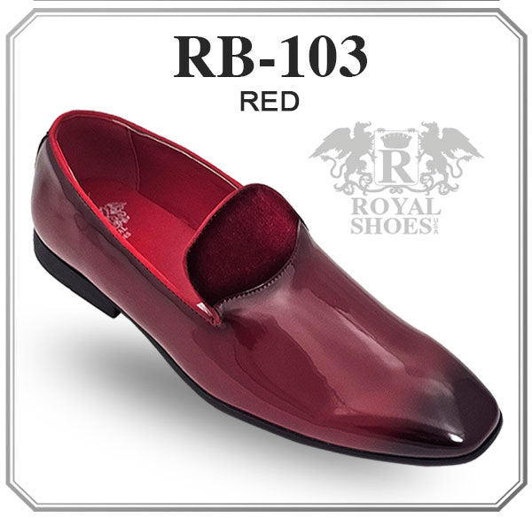 Red Burnished Toe Formal Patent Loafer from Royal Shoes