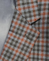 Carlo Barbara Woven In Italy Sport Coat In French Blue & Burgundy Check