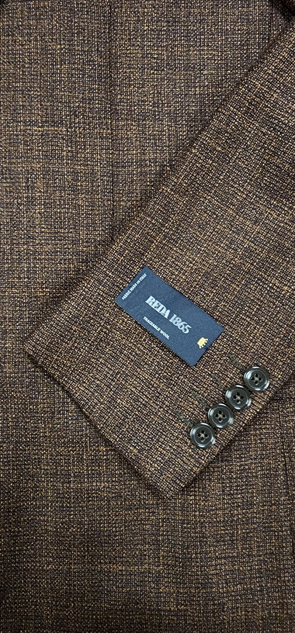 Reda 1865, Italian Wool & Silk Textured Patch Pocket Sport Coat in Chocolate Brown