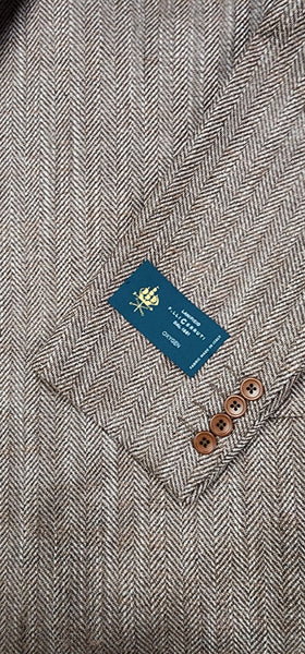 Lanificio Italian Wool & Silk Sport Coat in Brown Herringbone