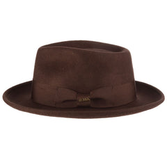 Scala Bristol Wool Felt Fedora in Chocolate