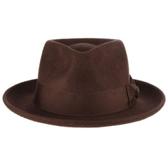 Scala Bristol Wool Felt Fedora in Chocolate