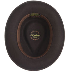 Scala Bristol Wool Felt Fedora in Chocolate