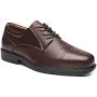 La Milano Men's Classis Modern Wide Width Plain Toe Oxford in Dark Brown