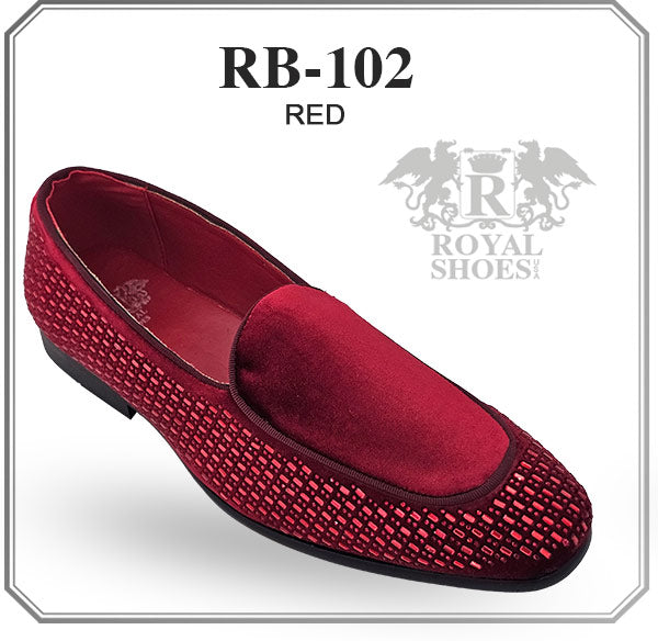 Red Rhinestone Formal Loafer From Royal Shoes