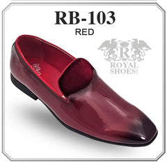 Red Burnished Toe Formal Patent Loafer from Royal Shoes