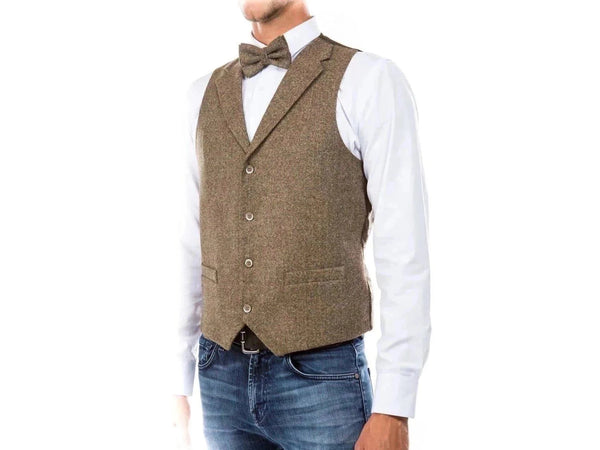 -Rainwater's -Rainwater's - Suits - Brown Tweed Vest Rental -