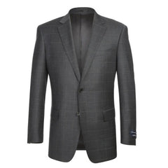 Rainwater's Luxury Collection Super 140's Wool Classic Fit Suit In Grey Windowpane