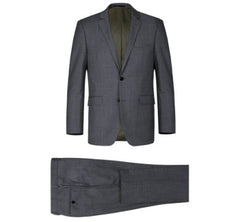 Rainwater's Luxury Collection Super 140's Wool Slim Fit Suit In Grey
