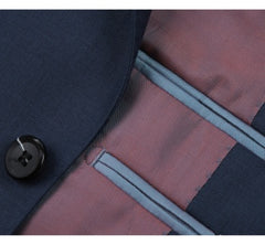 Rainwater's Luxury Collection Stretch Super 140's Wool Slim Fit Suit In New Navy