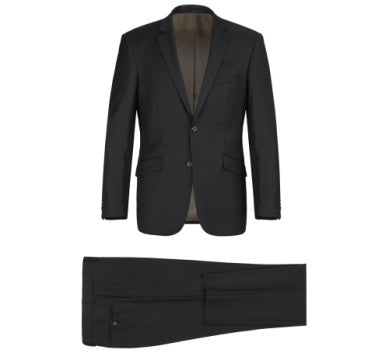 Rainwater's Luxury Collection Stretch Super 140's Wool Slim Fit Suit In Black