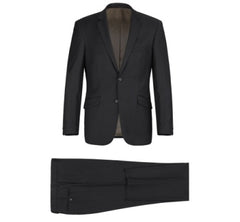 Rainwater's Luxury Collection Stretch Super 140's Wool Slim Fit Suit In Black